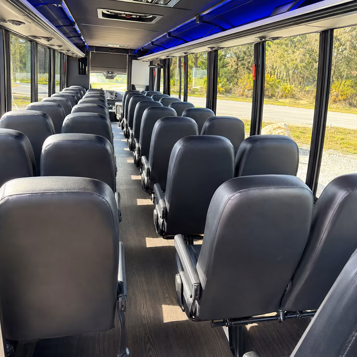 portsmouth 28 passenger minibus inside