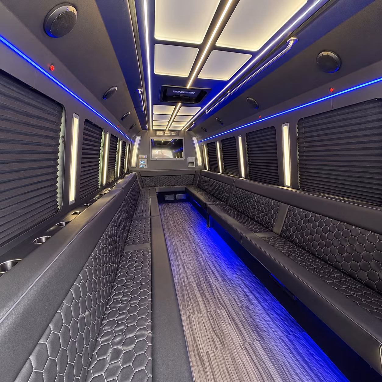 portsmouth 30 passenger party bus interior